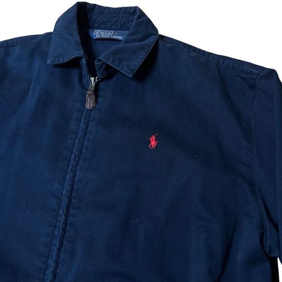 Vintage VTG 90s Polo Bayport Poplin Navy Blue Jacket Small - Picture 2 of 9